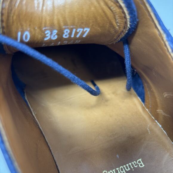 Allen Edmonds Men’s Sz10 Bainbridge Navy Blue Wingtip Leather Shoes - Picture 7 of 8